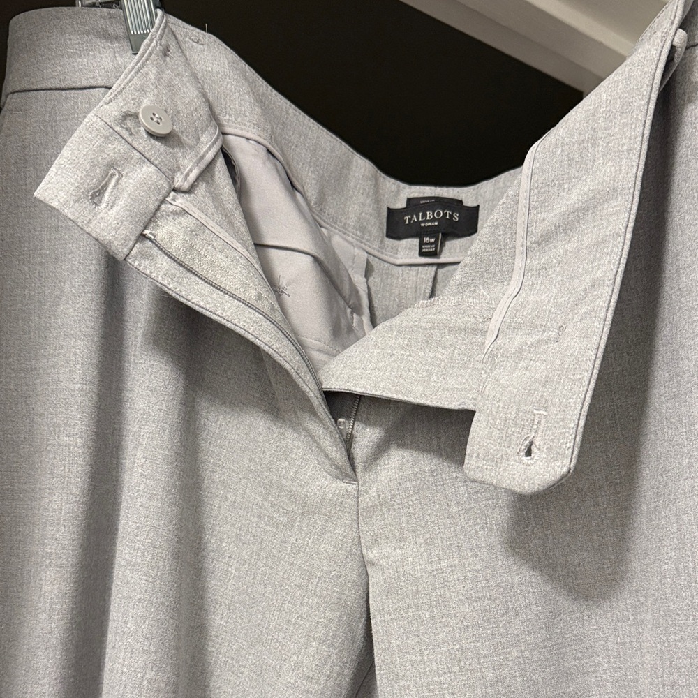 Talbots Light Gray Windsor Pant 16W